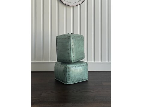 Tacked Ottoman: Turquoise - NWT