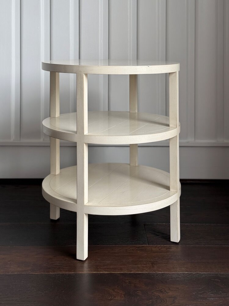 White Wooden Round Table