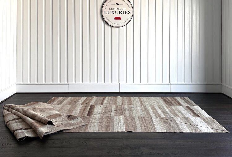 5'6" x 8'10" Vintage Mazanderan Kilim Wool Rug - KH