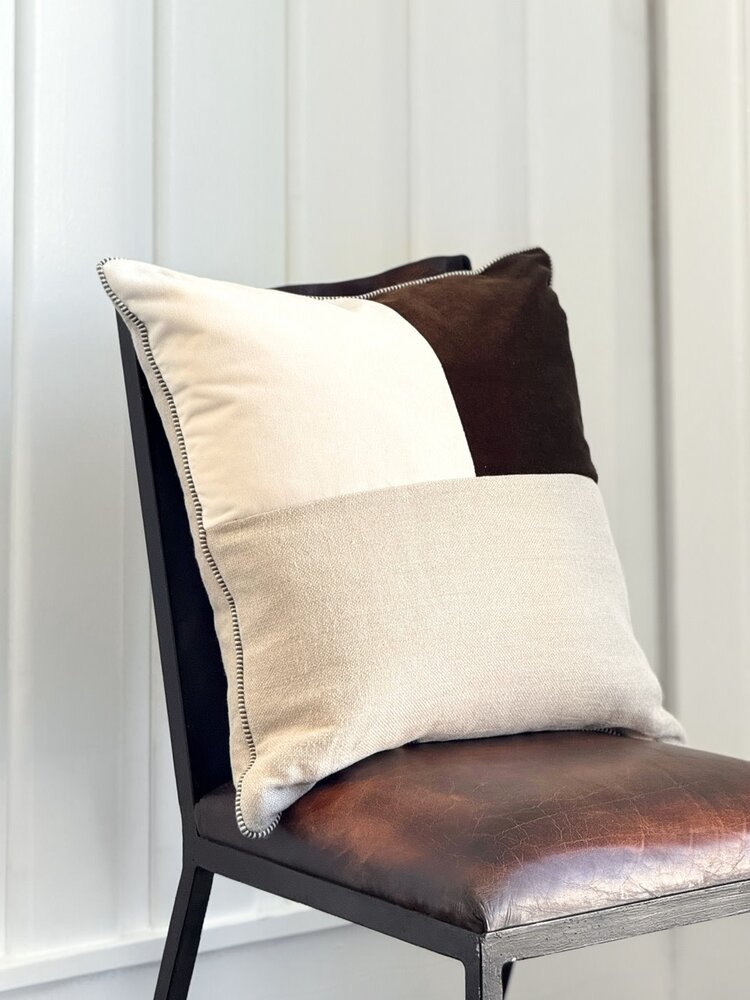 Aurora Two Tone Sq. Pillow & Down Insert - DS