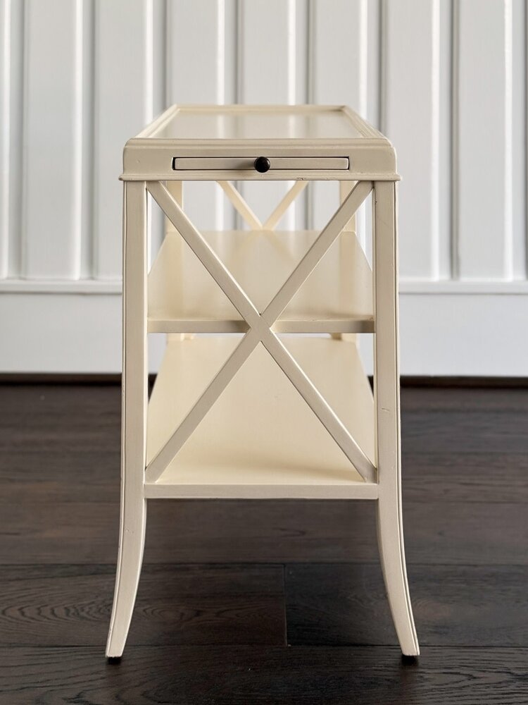 White X-End Table - FLD