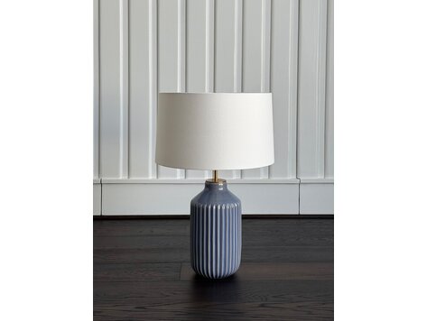 by Visual Comfort Braylen Ribbed Table Lamp: Blue