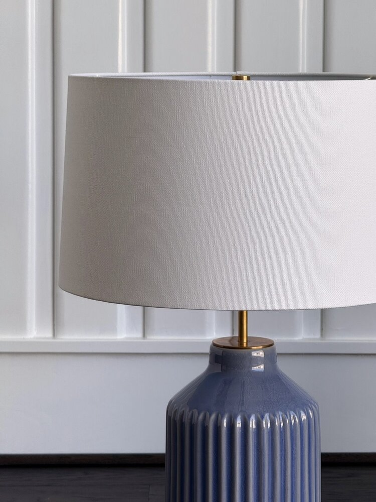 by Visual Comfort Braylen Ribbed Table Lamp: Blue