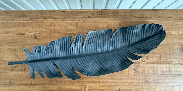 Large Feather Object; Black - JMY