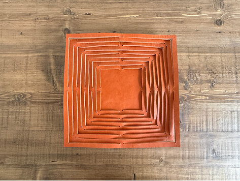Cut Out Leather Bowl: Large
