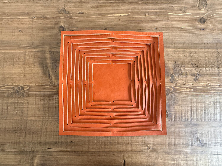 Cut Out Leather Bowl: Large