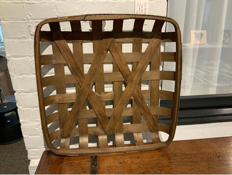 Dark Brown Square Woven Split Wood Basket- Medium - KAL