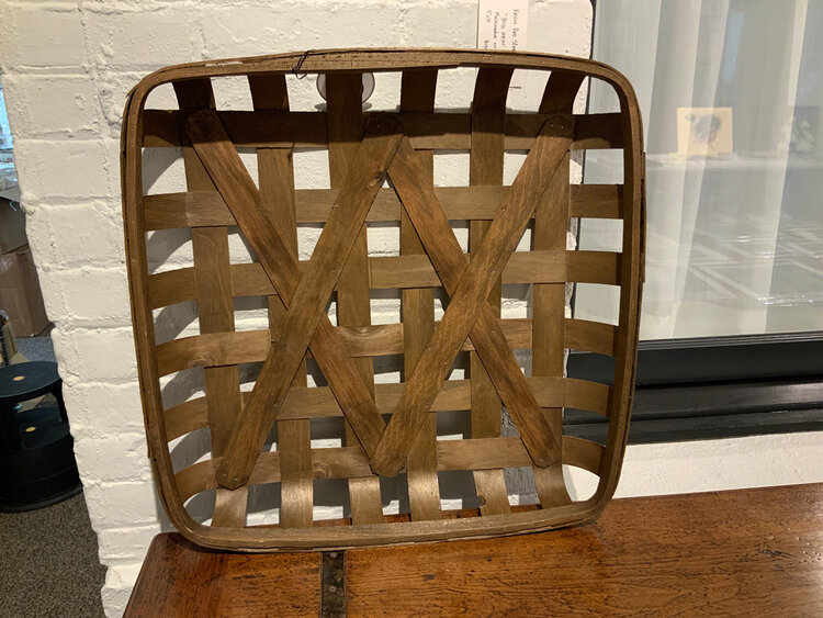 Dark Brown Square Woven Split Wood Basket- Medium - KAL