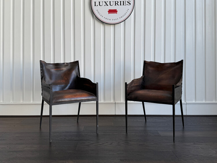 Iron and Leather Arm Chair