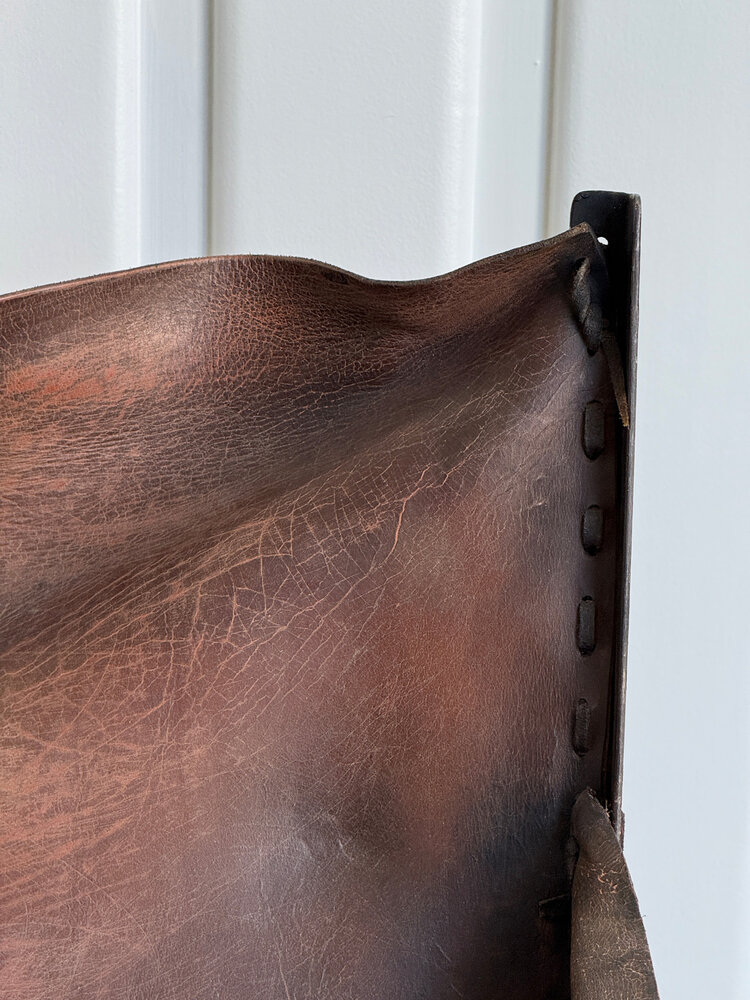 Iron and Leather Arm Chair