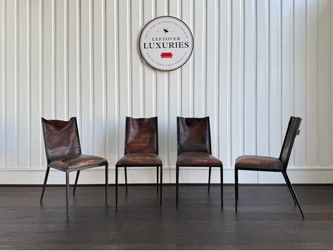 Iron and Leather Side Chair