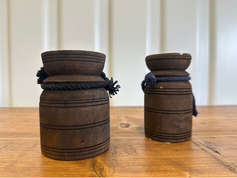 Rope Handled Wood Jug: - CCO