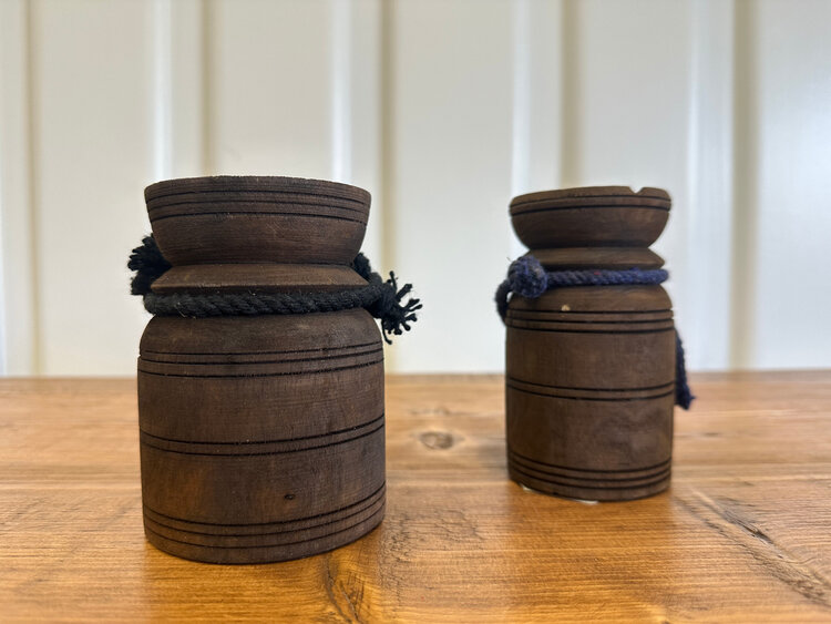 Rope Handled Wood Jug: - CCO