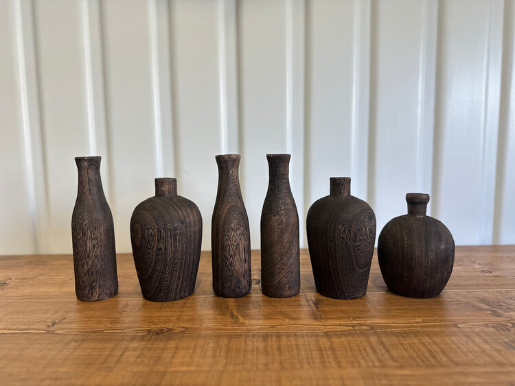 Charred Paulownia Wood Vase: Large