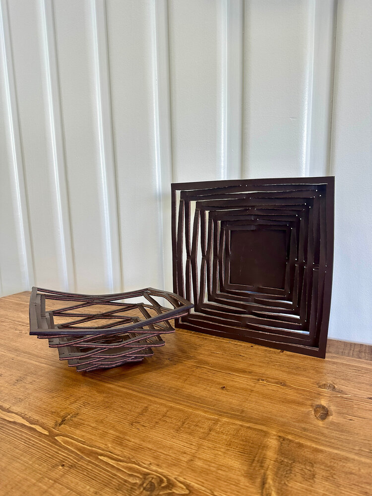 Cut Out Leather Bowl: Large
