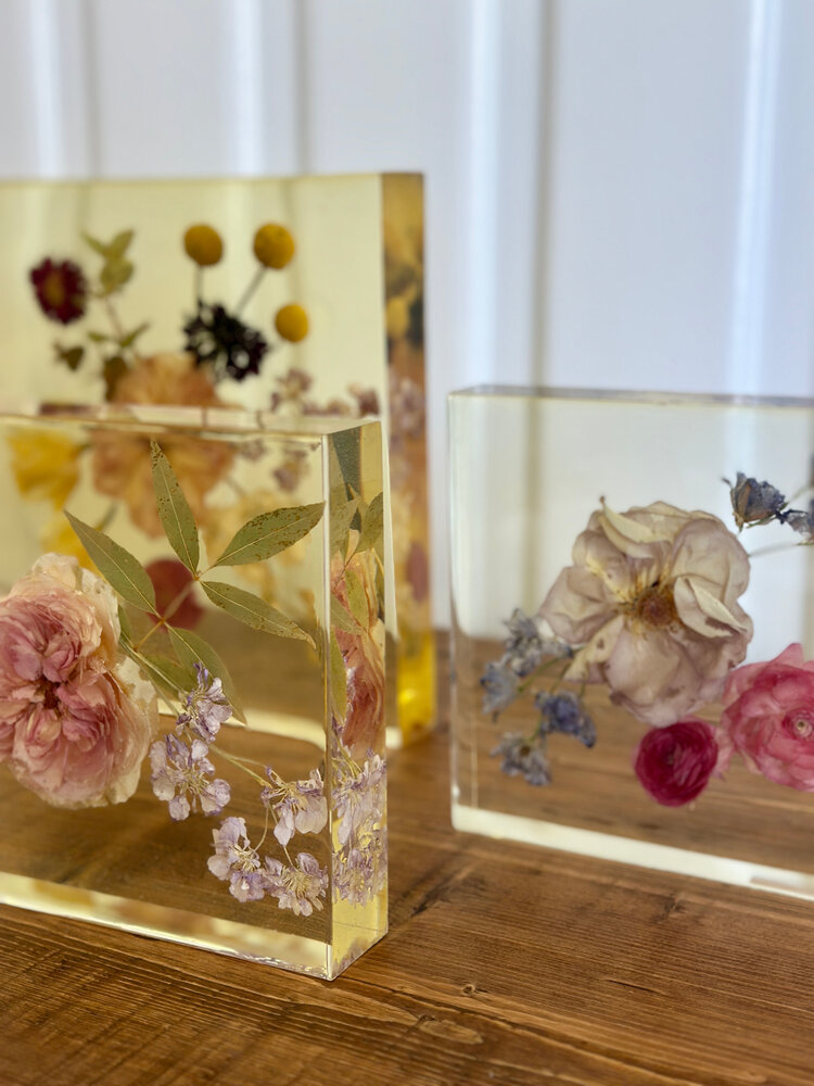 10" x 10" Resin Floral Art - TLB