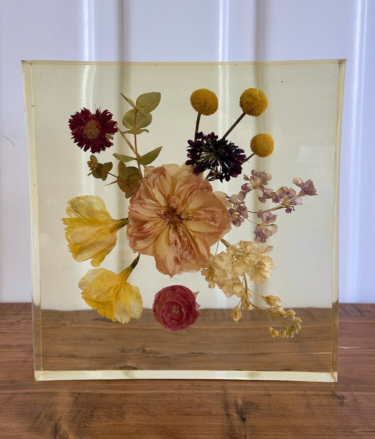 10" x 10" Resin Floral Art - TLB
