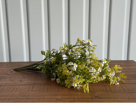 23.5" Cream Mini Blossom & Seed Bush - SAI