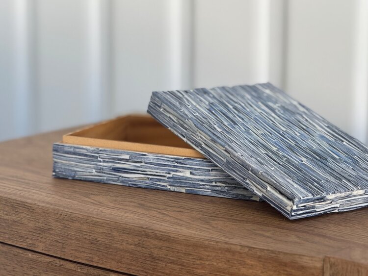 Blue Textured Bone Box: Large - AS