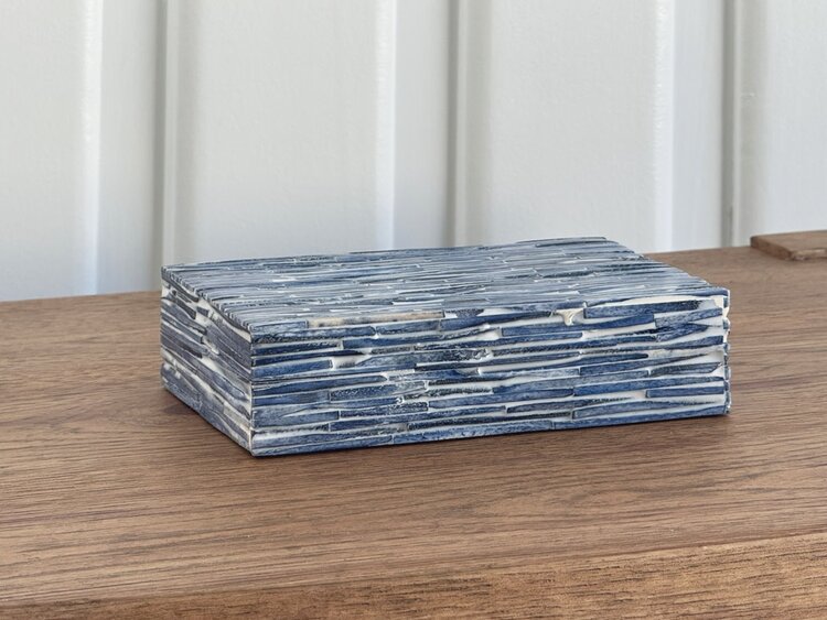Blue Textured Bone Box: Large - AS