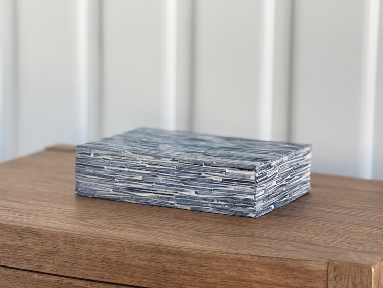 Blue Textured Bone Box: Large - AS