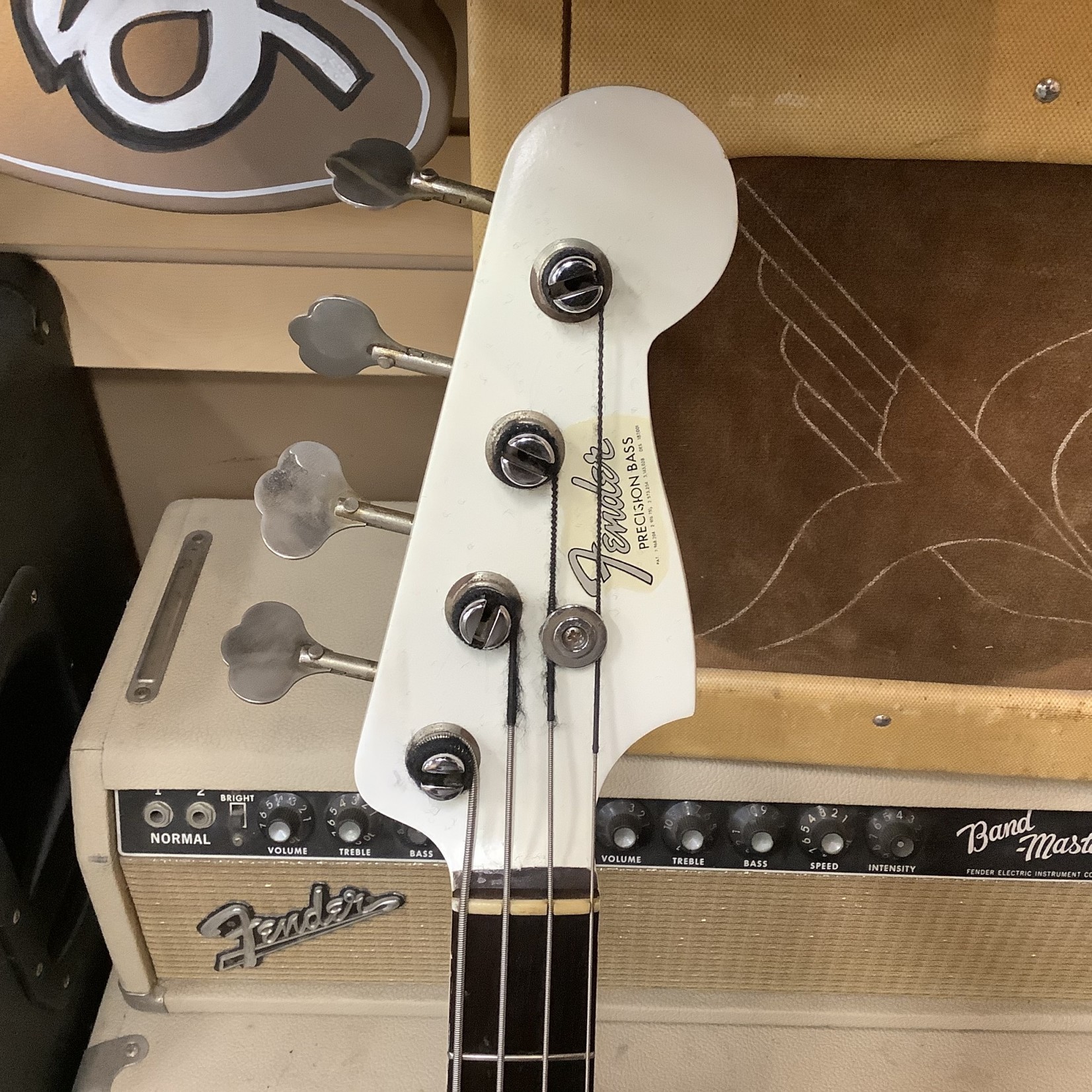 Fender 1961 Fender Precision Bass White Matching Headstock-Refinished Player Grade
