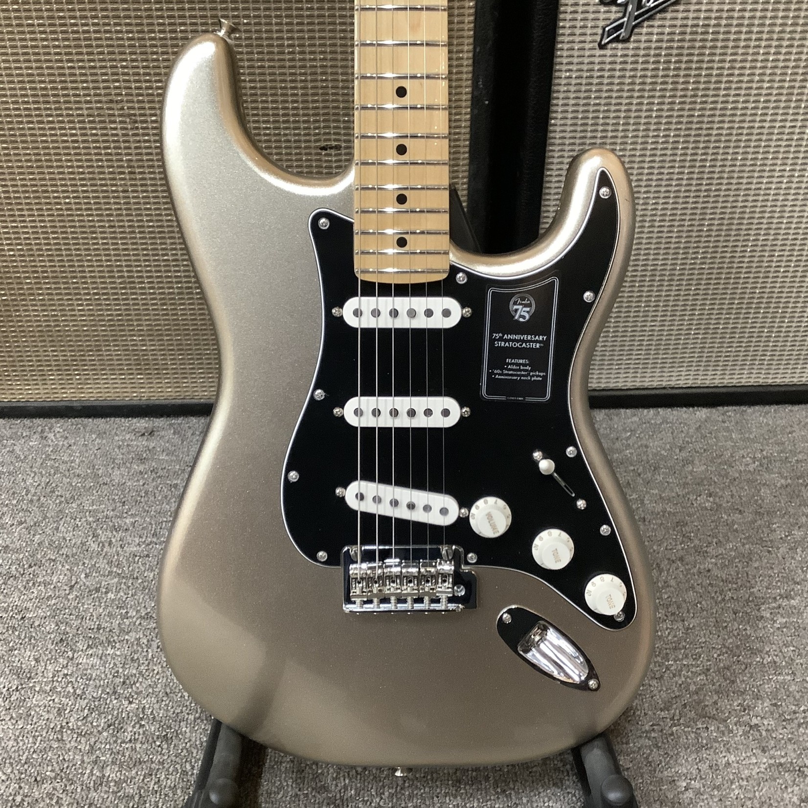 fender stratocaster silver sparkle