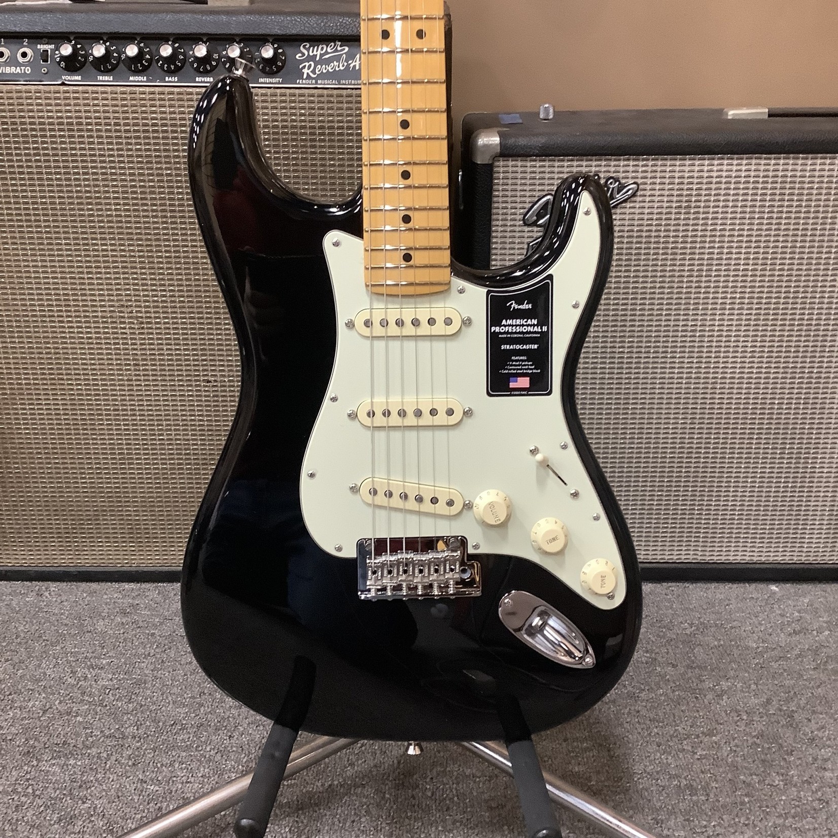 2023 Fender American Pro II Stratocaster Black M/N - Normans Rare