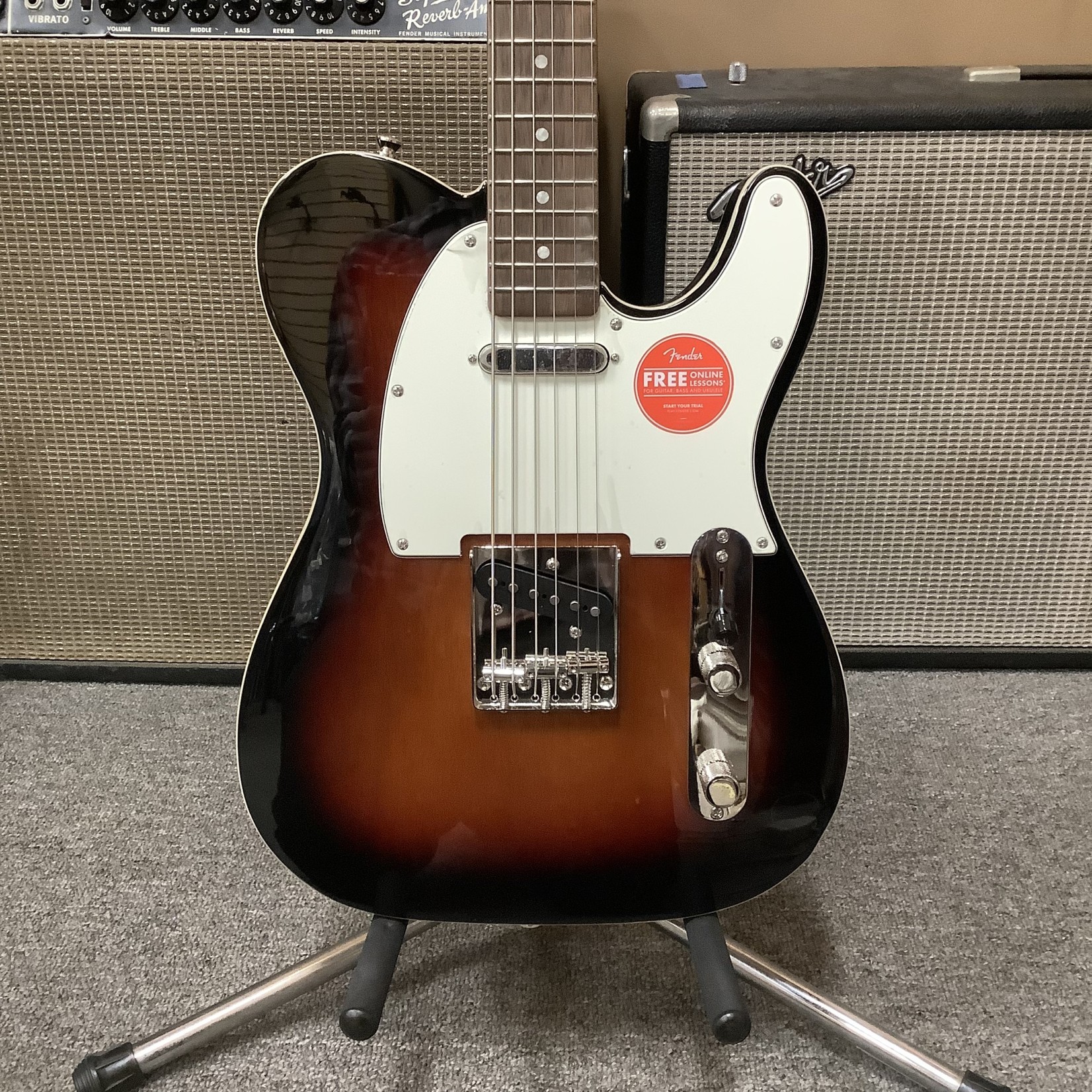 2023 Squier Classic Vibe Baritone Custom Telecaster Sunburst