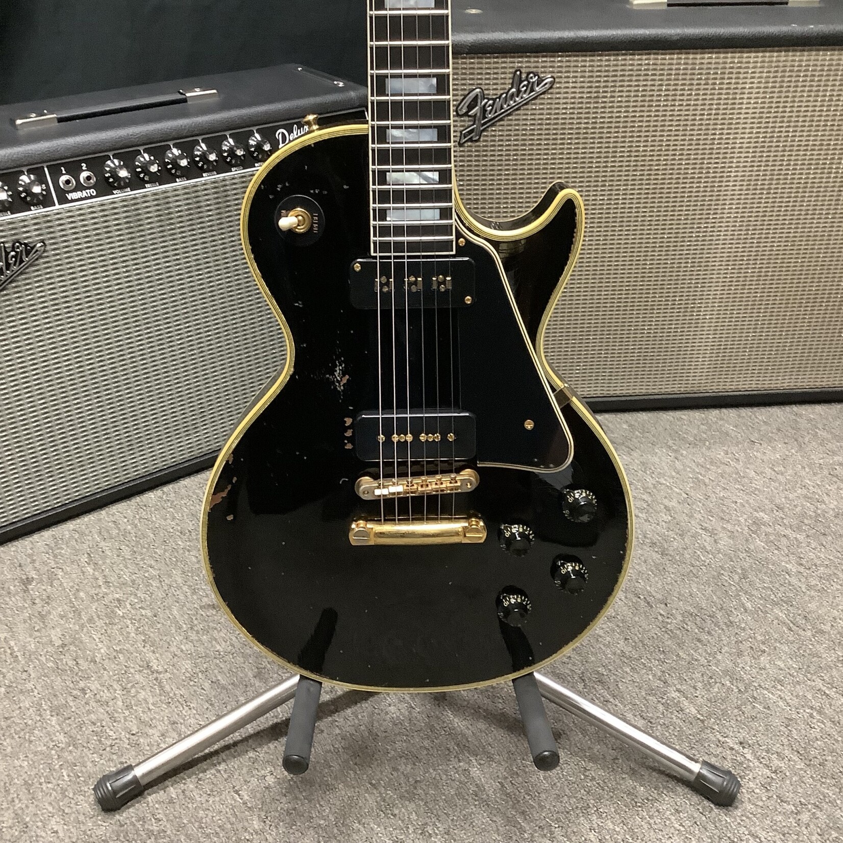 Gibson 2021 Gibson Murphy Lab '54 Les Paul Custom Reissue Black Aged Wildwood Spec