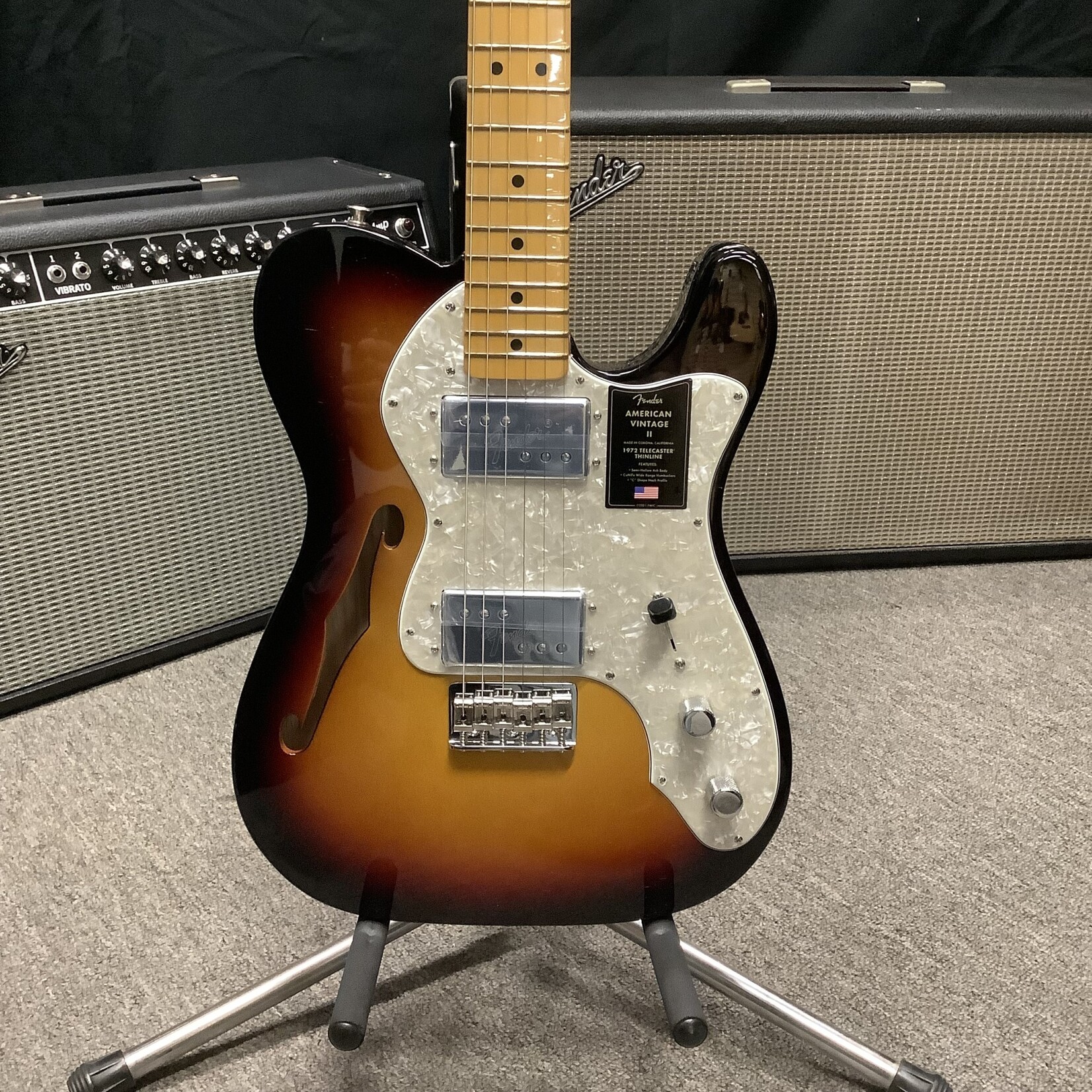 Fender 2023 Fender American Vintage II 1972 Telecaster Thinline 3-Color Sunburst