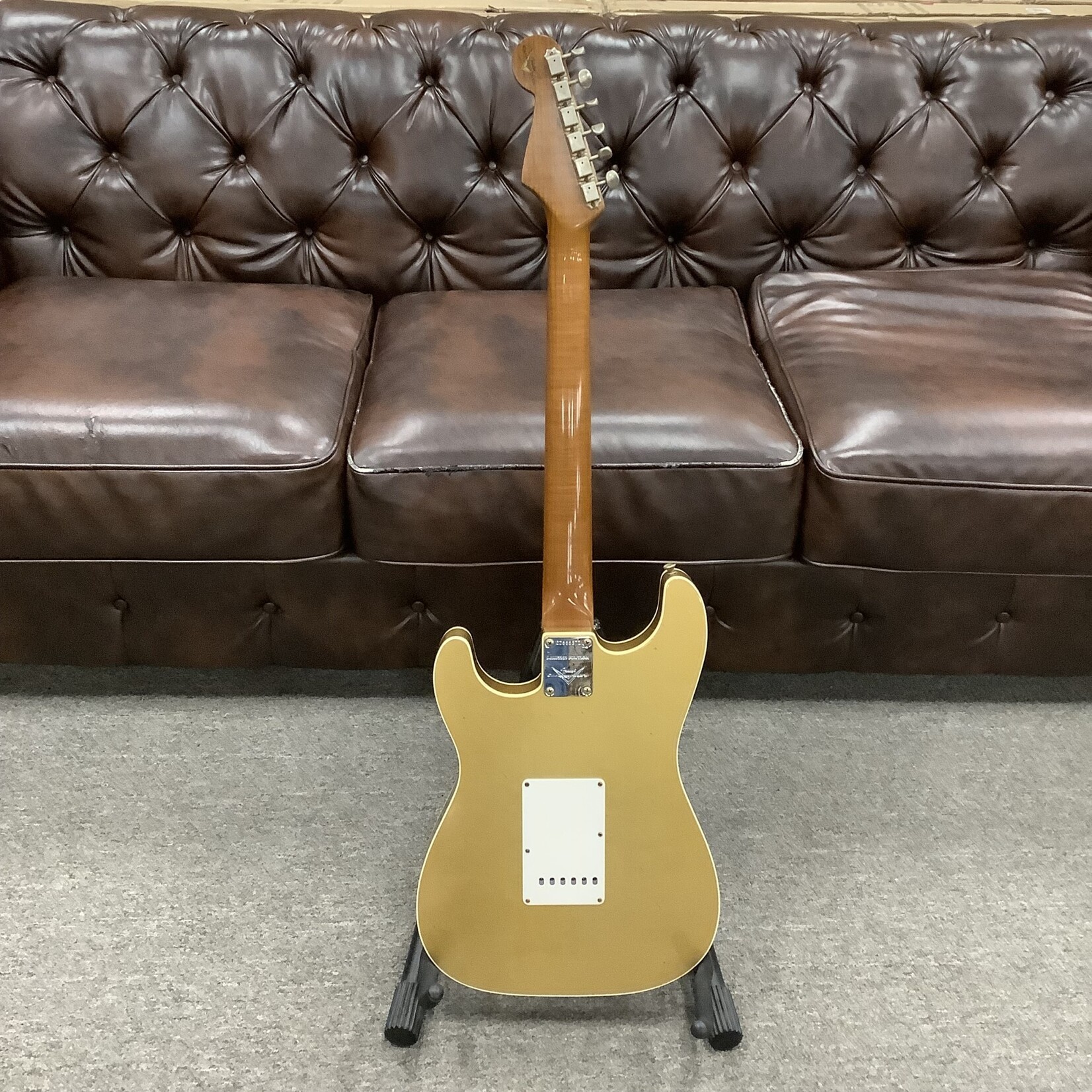 Fender 2021 Fender Custom Shop Double Bound Stratocaster Guitar Center Relic Aztec Gold Ltd Ed