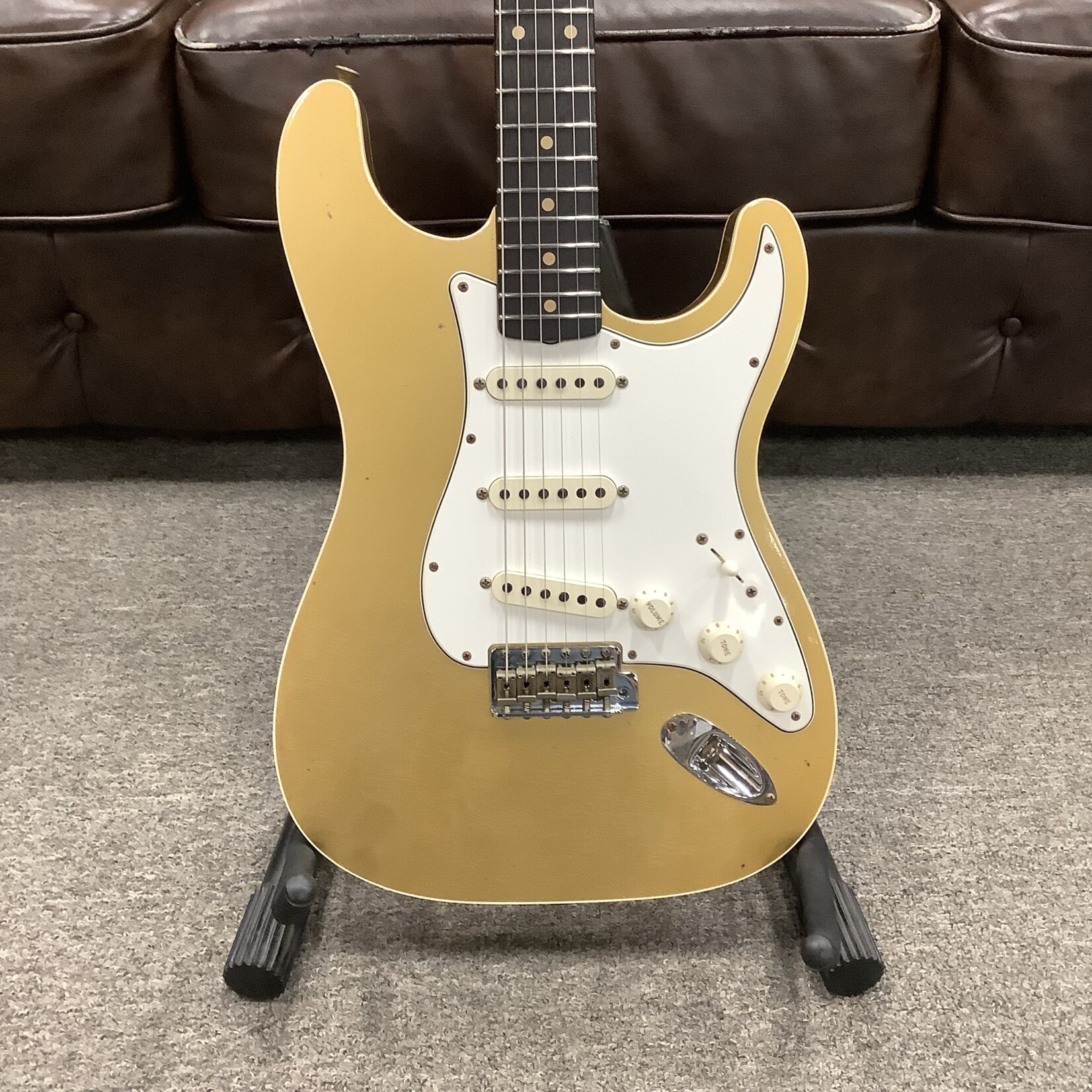 Fender 2021 Fender Custom Shop Double Bound Stratocaster Guitar Center Relic Aztec Gold Ltd Ed