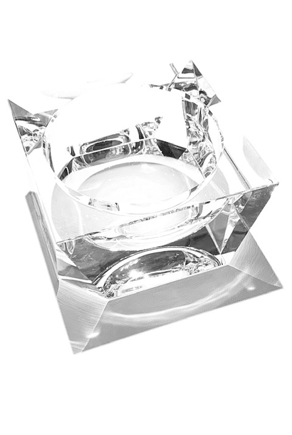 BECKER MINTY Cubik Collection - Clear Crystal Glass Bowl - H10x20x20cm