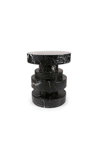 Kelly Wearstler - Apollo Stool - Negro marquina marble  38x45cm