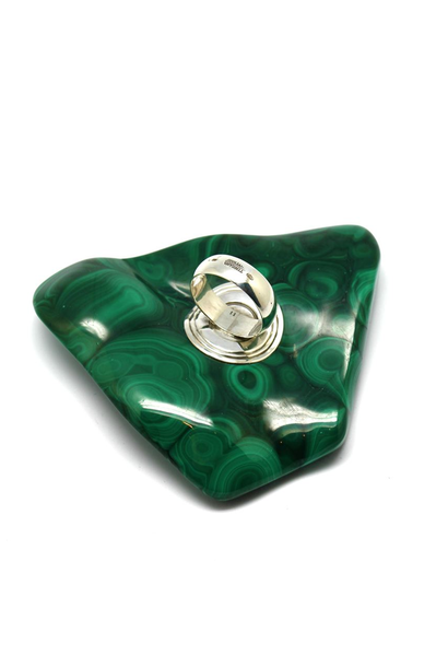 Giuliano Tincani  - Malachite Paperweight with Solid Silver 925 Ring - Italy