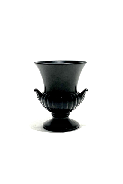 Vintage Wedgwood - Ravenstone Urn / Vase - Black - Small H9cm - UK c.1960