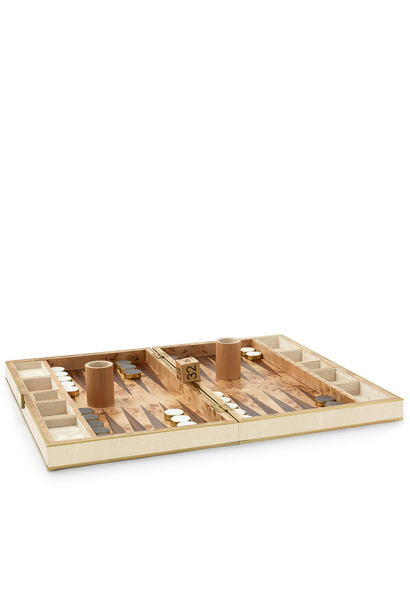 AERIN - Embossed Shagreen Backgammon Set - Cream
