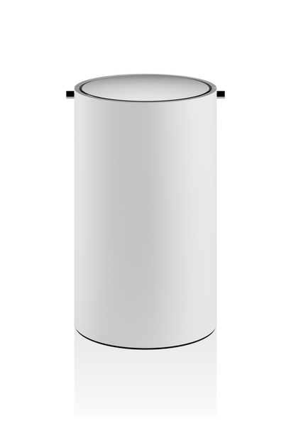 DW - Stone Collection - BEMD Waste Bin with Revolving Lid - White Resin Polished Steel- H30xD18cm - Germany