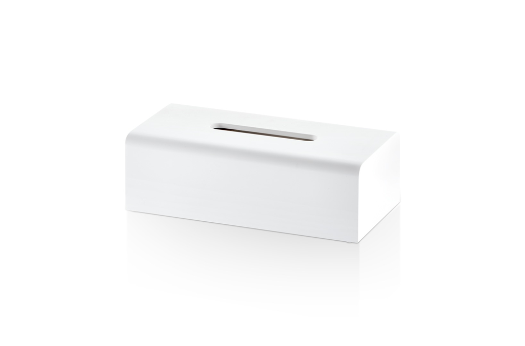 DW - Stone Collection -  STONE KB Rectangular Tissue Box - White Resin - 8x26x13.5cm - Germany-1