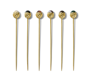 AERIN Martina Coctail Pick Set of 6 Becker Minty