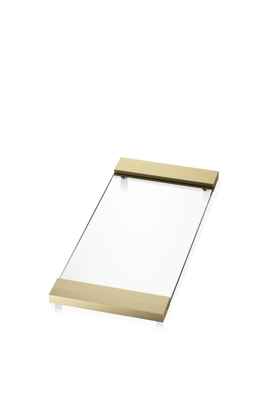 DW -  Contemporary  Collection - TAB 37 Clear Glass Tray - Matt Gold - 1.5 x 37 x 17cm - Germany