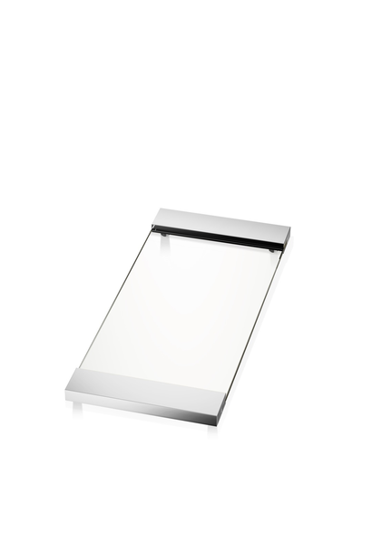 DW -  Contemporary Collection -  TAB 37 Clear Glass Tray - Chrome - 1.5 x 37 x 17cm - Germany