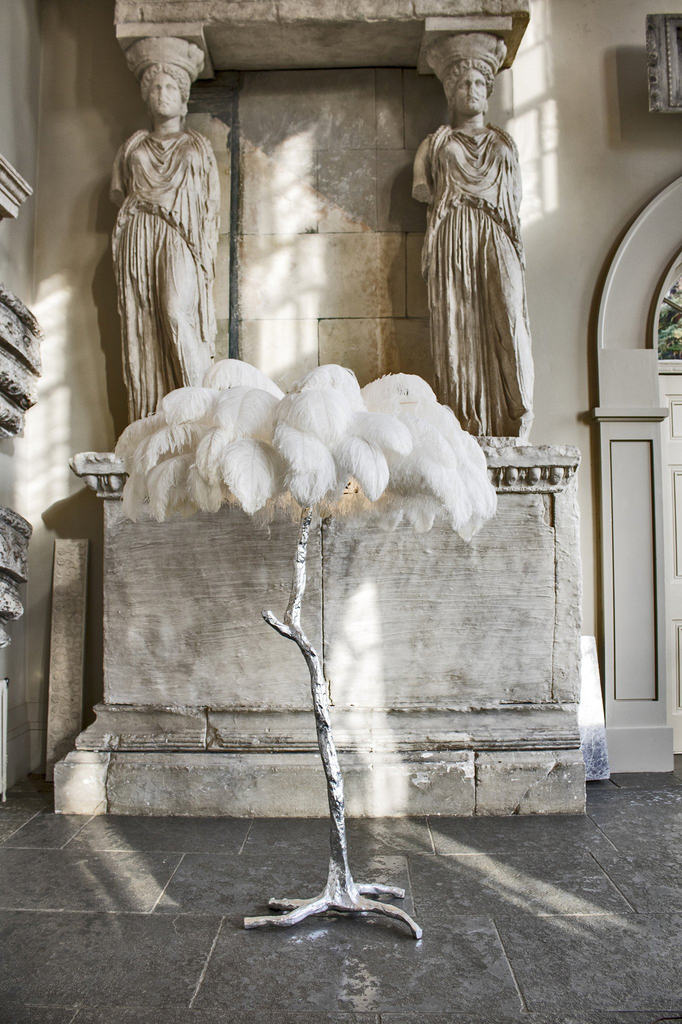 Silver feather lamp deals