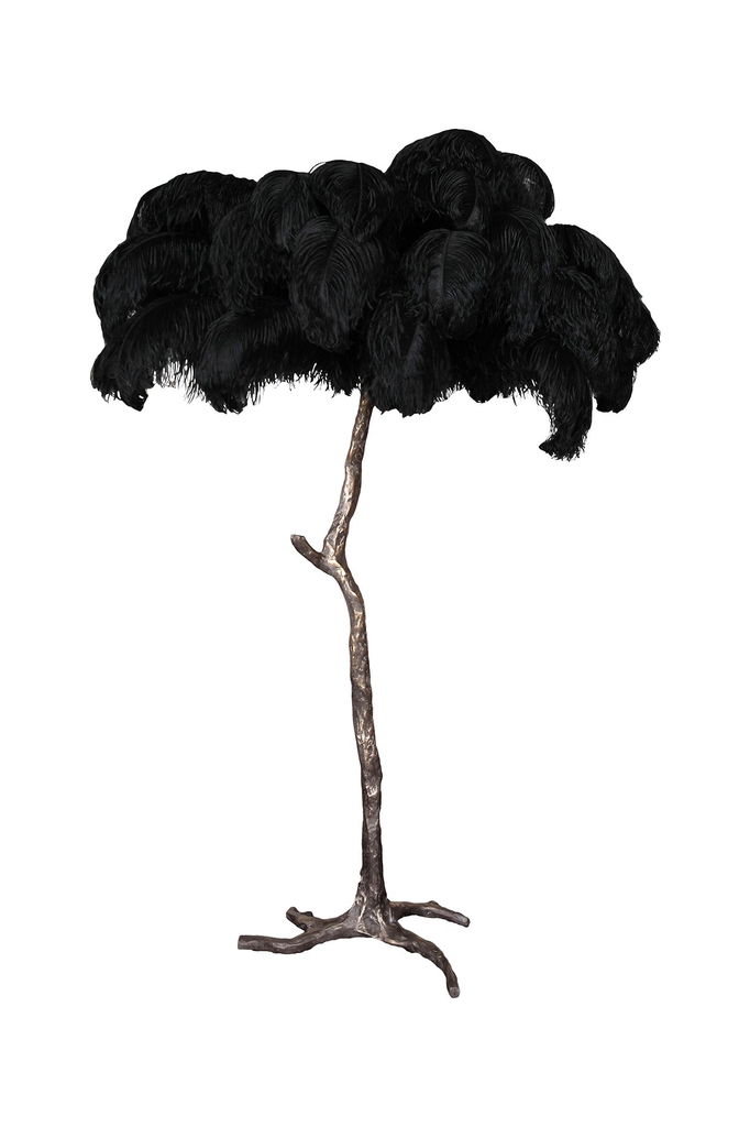 The Ostrich Feather Lamp with Bronze Dipped Base-7