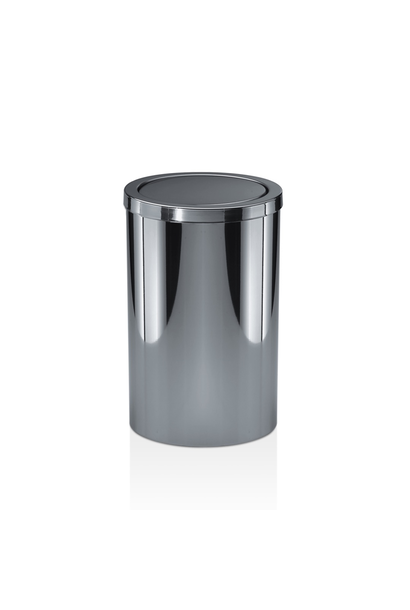 DW - DW 124 Waste Paper Bin with Revolving Lid - Polished Stainless Steel - H32 x D20cm - Germany