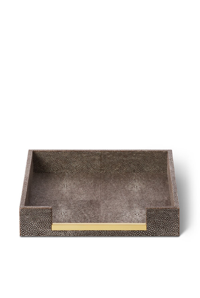 AERIN - Embossed Shagreen Paper Tray - Chocolate