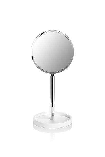 DW - Stone - KSA Freestanding Cosmetic Mirror 4x Magnification - White Resin Chrome - Germany