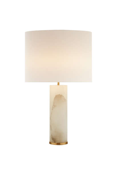 AERIN - Lineham Table Lamp in Alabaster with Linen Shade