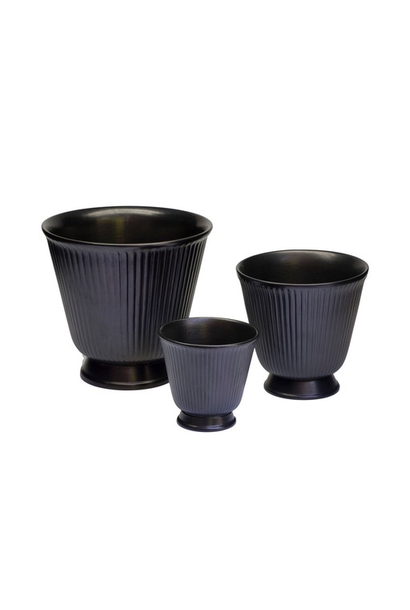 Vintage Wedgwood - Ravenstone Thistle Vase / Planter - Black - Large H15cm - UK c.1960